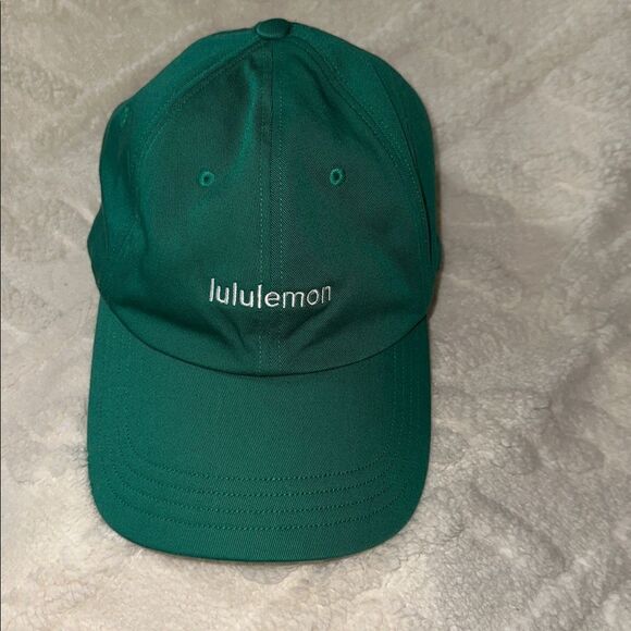 lululemon Kelly Green White Embroidered Logo Cotton Hat Athletic Cap main image 4